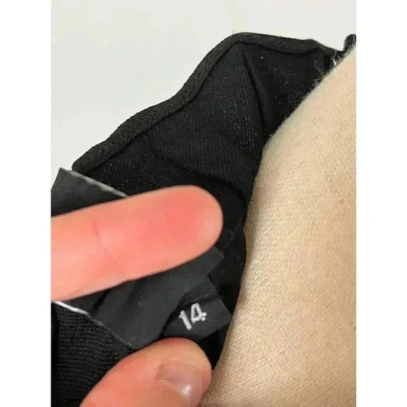 Zero + Maria Cornejo Black Womens 14 Blouse High Neck Ruffle Short Sleeve Button - Picture 10 of 13